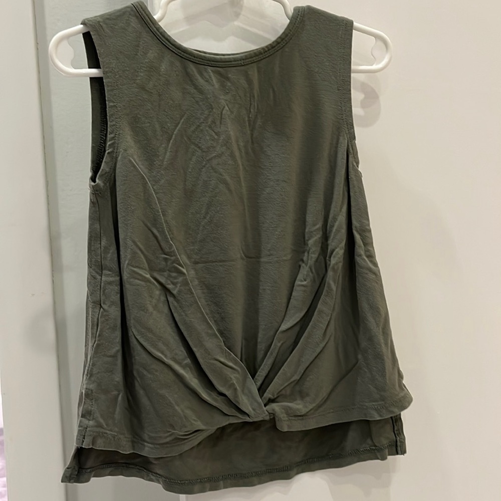 Army Green Cropped Tie Top (Big Girls Size 5-6) Children’s Place